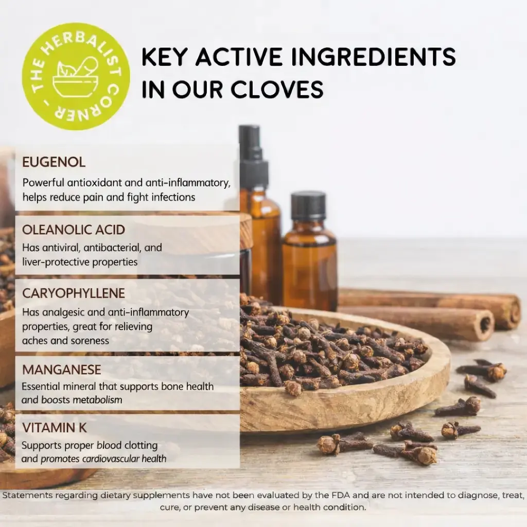 Cloves Key active ingredients clove powder