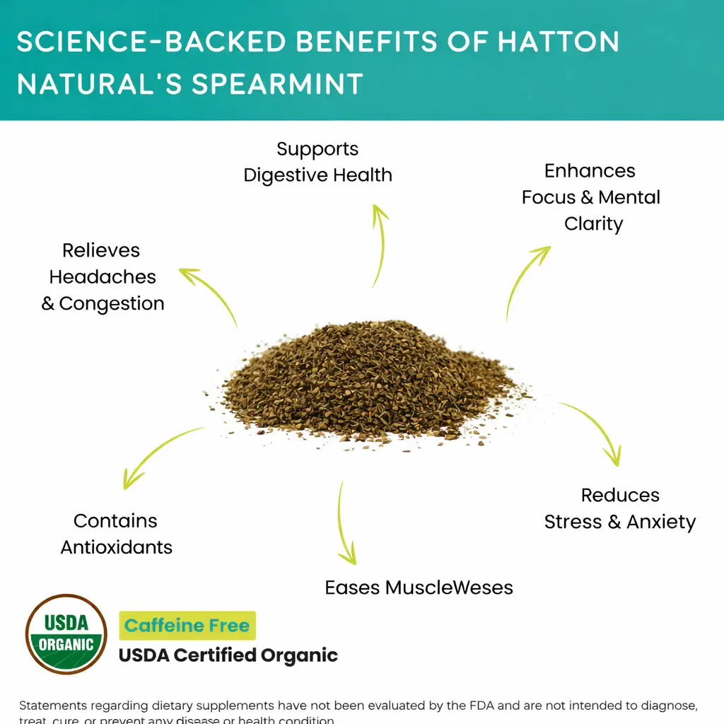 benefits of Organic Spearmint CS cut and sifted
