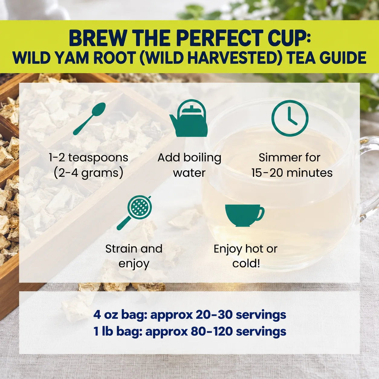 how to brew Wild Yam Root tea
