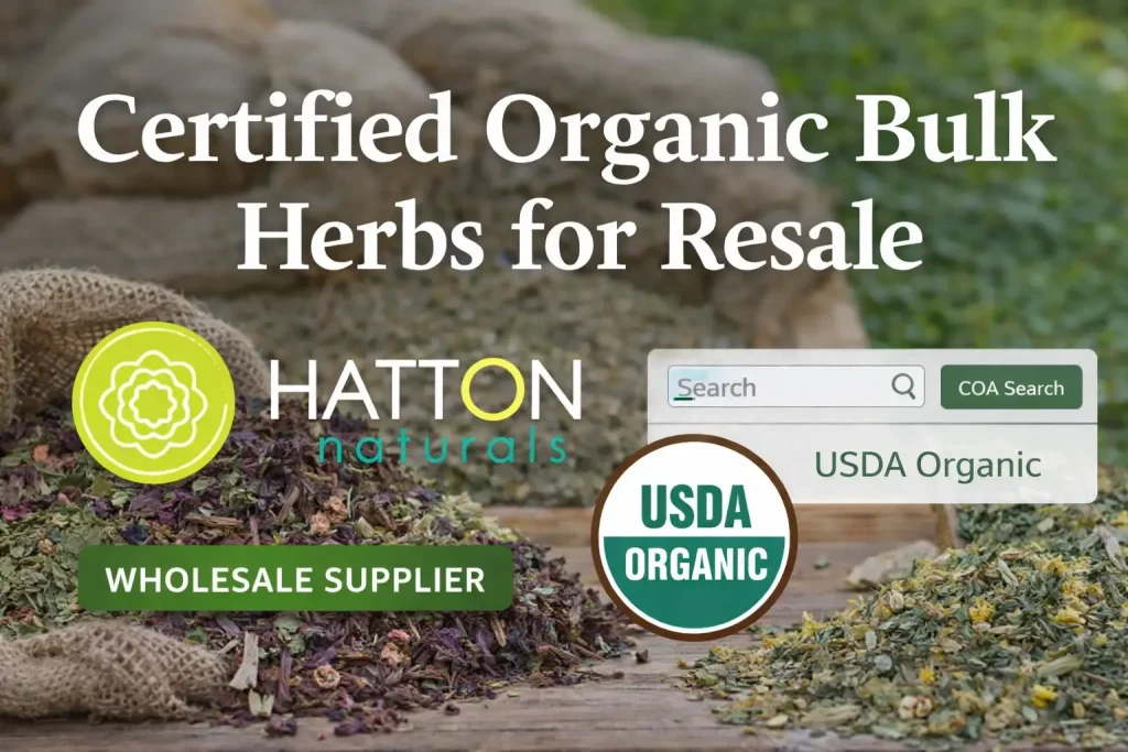 hatton naturals certified organic bulk herbs for resale