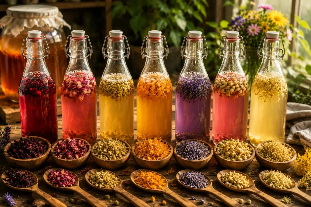 dried flowers kombucha best herbs to flavor