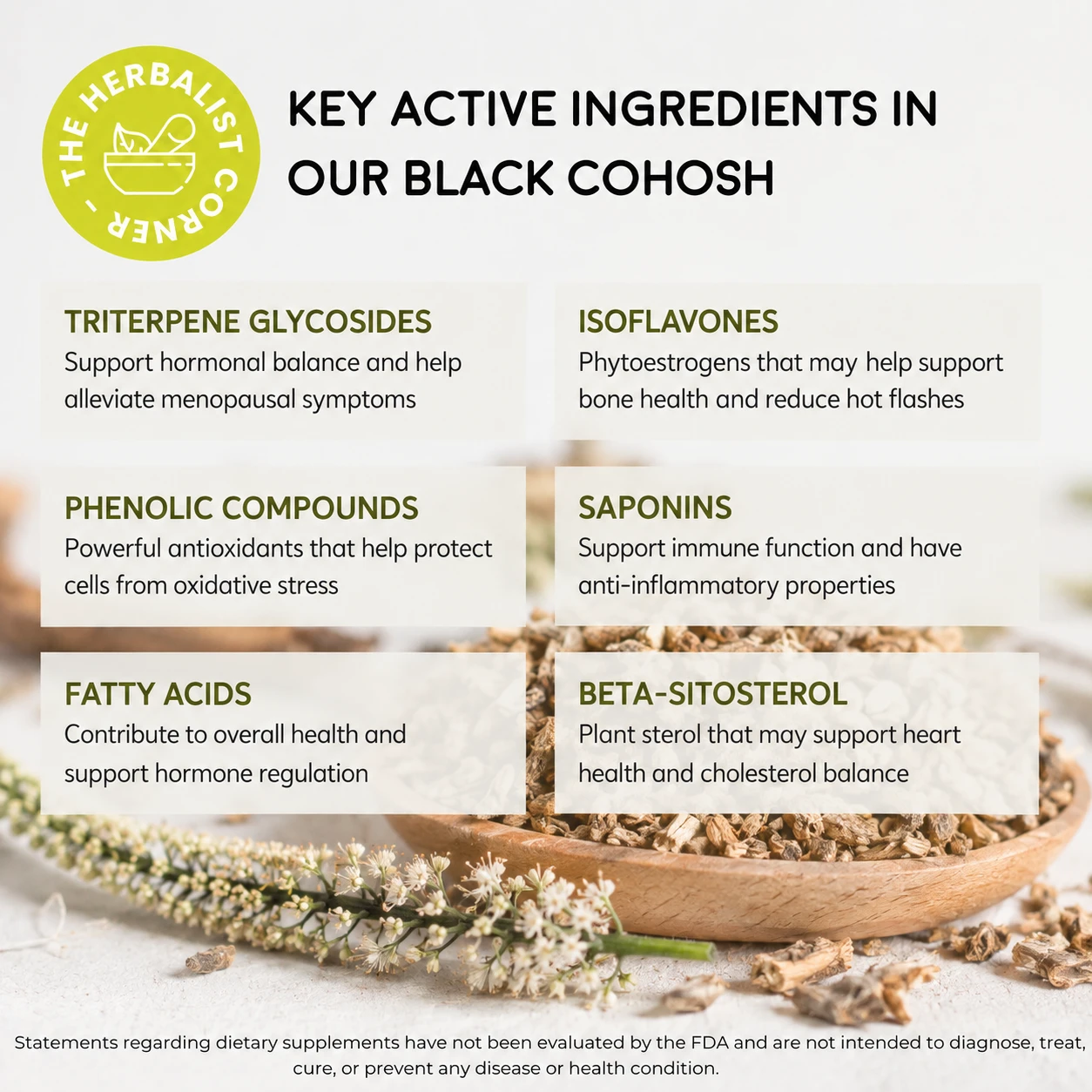 black cohosh root key ingredients