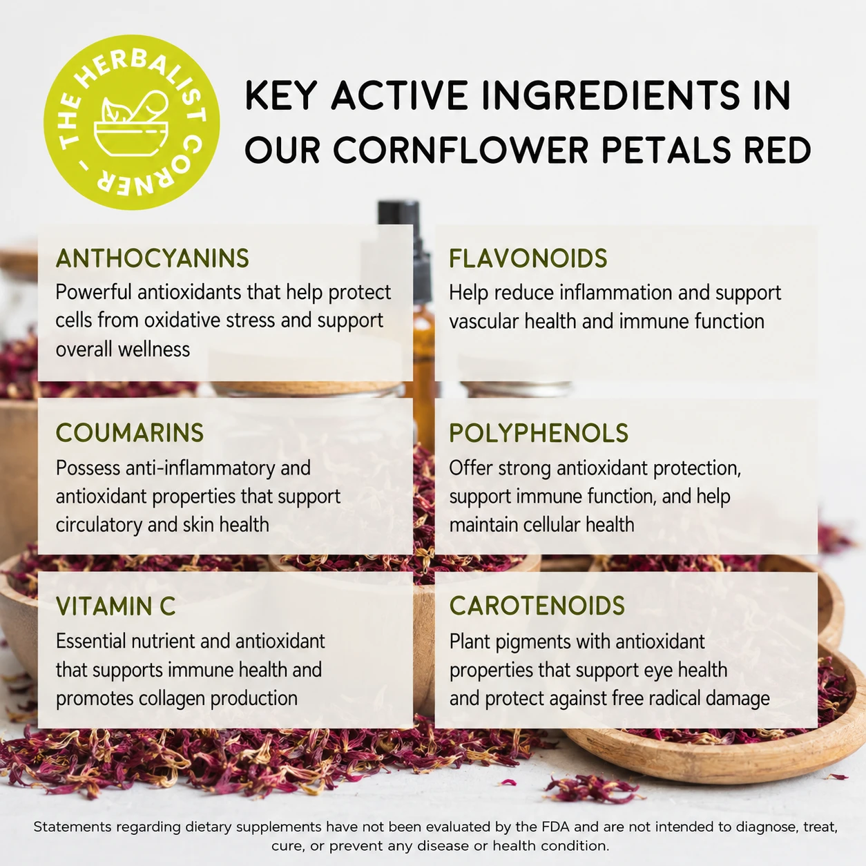 cornflower petals wild harvested key ingredients