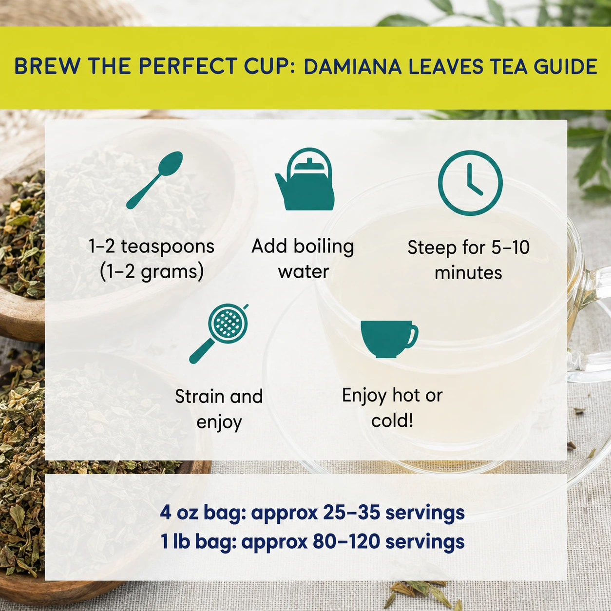 how to brew Damiana Leaves tea
