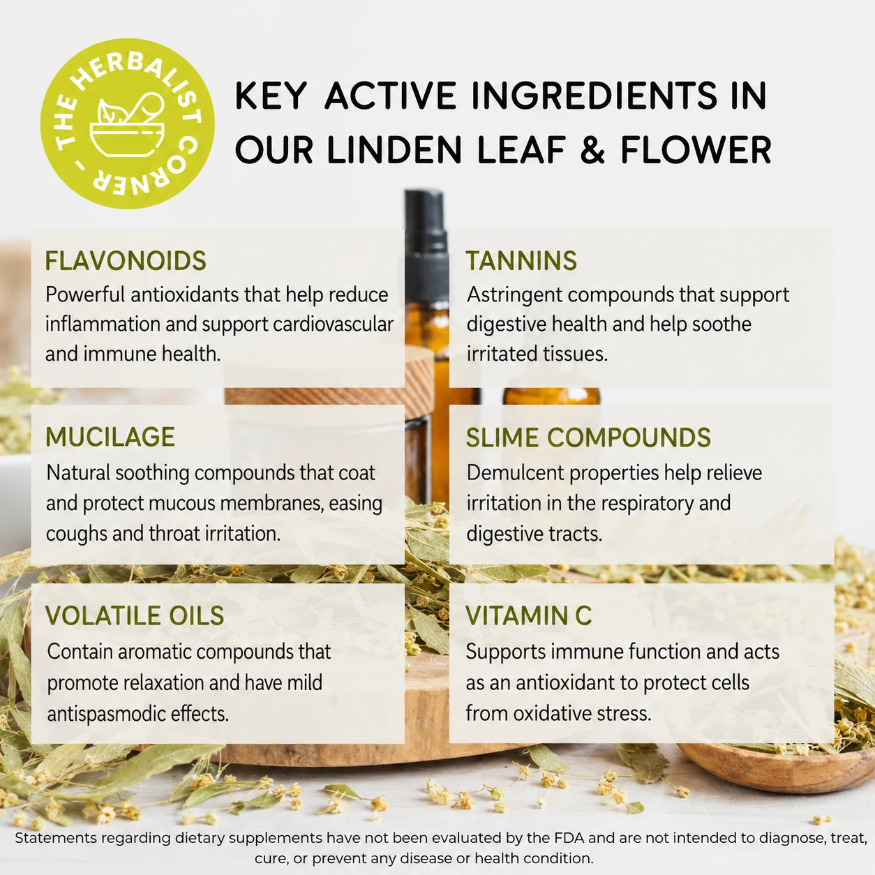 Tilia lime blossom ingredients