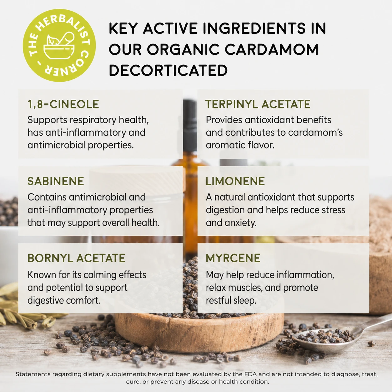 organic cardamom decorticated key ingredients