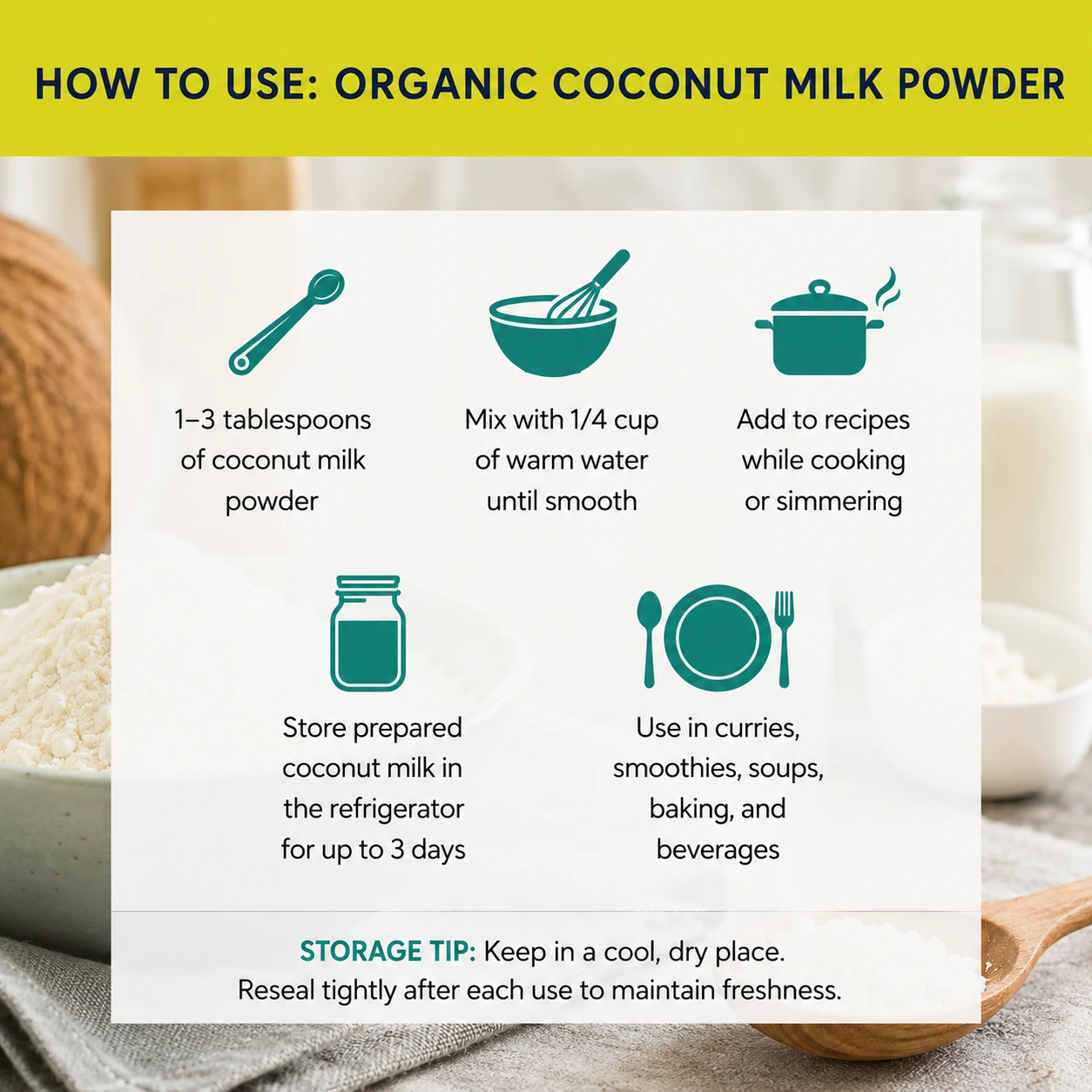 how to brew Coconut Milk Powder tea