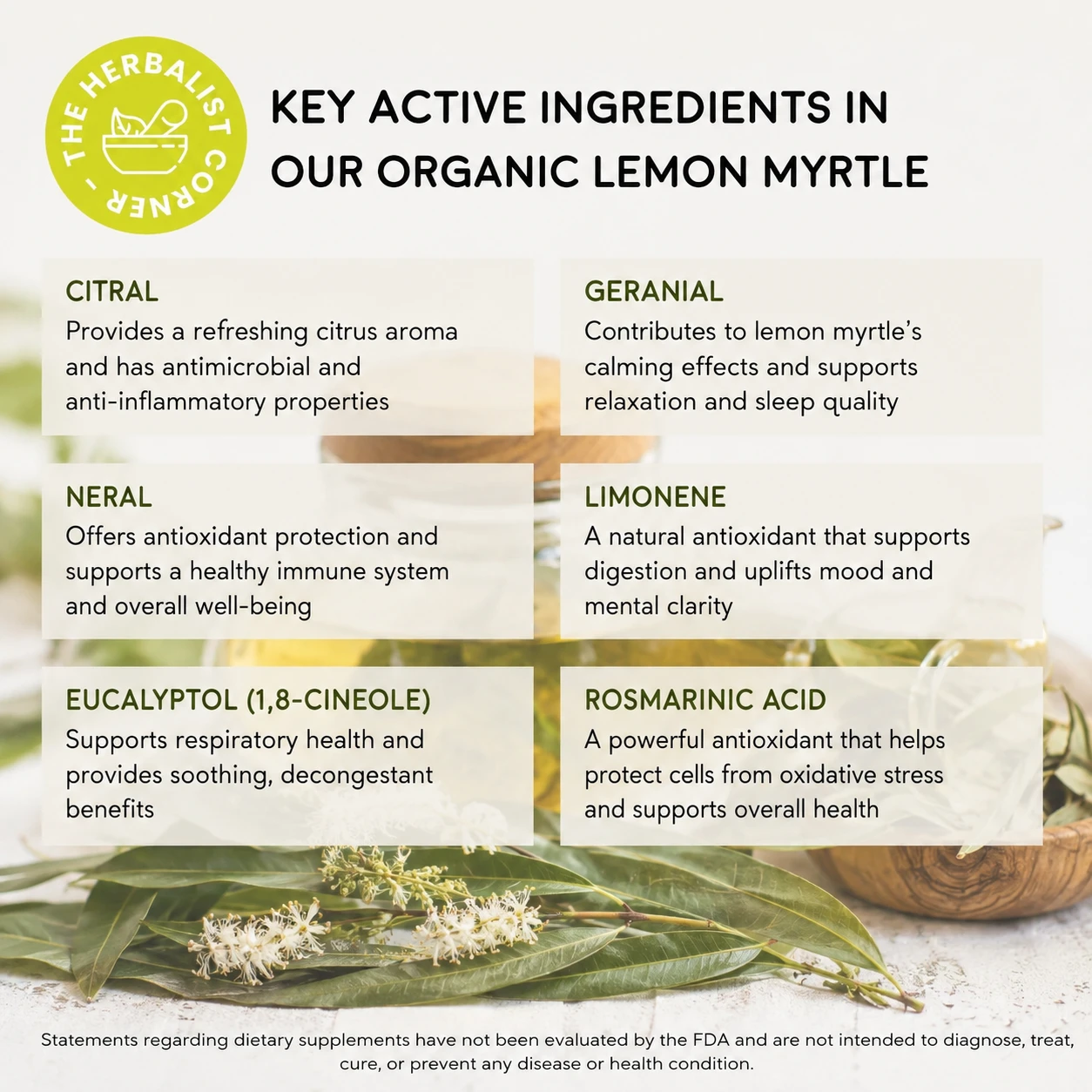 organic lemon myrtle key ingredients