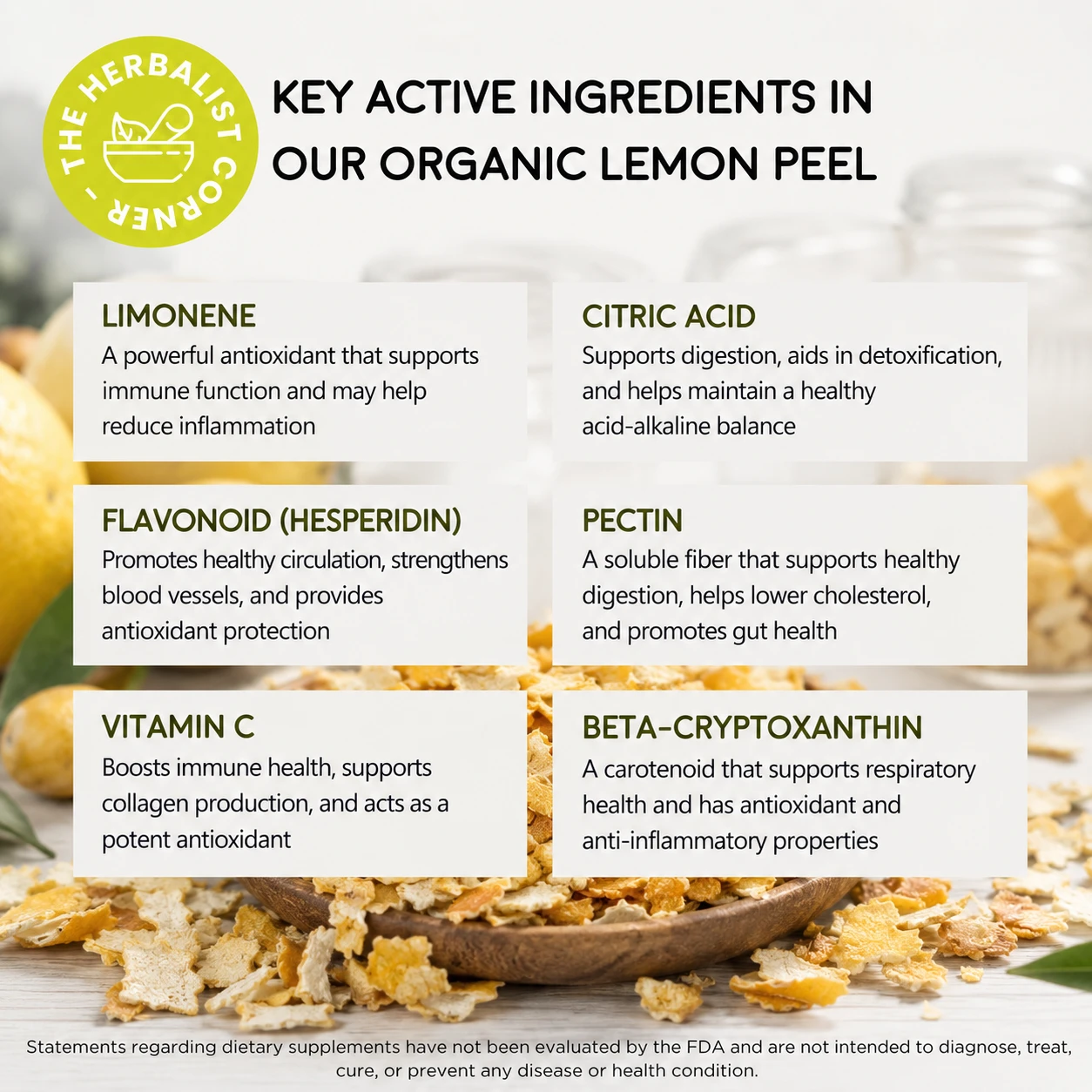 organic lemon peel key ingredients