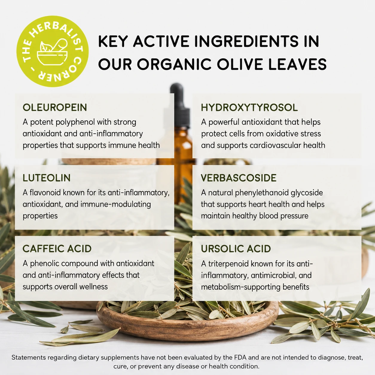 organic olive leaves key ingredients