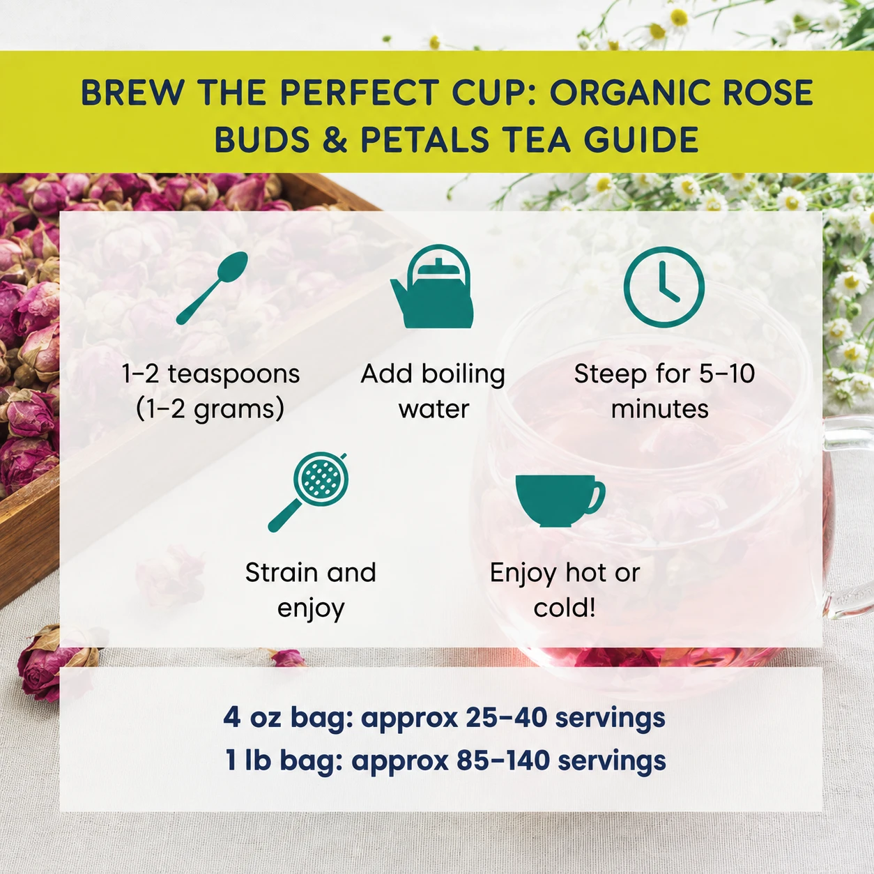 how to brew Rose Buds and Petals tea