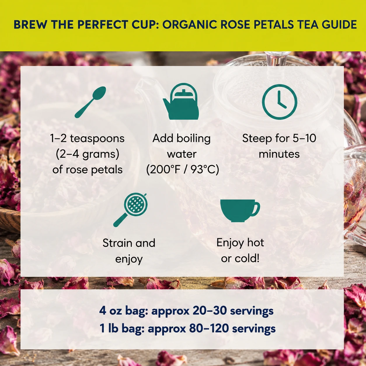 how to brew Rose Petals tea