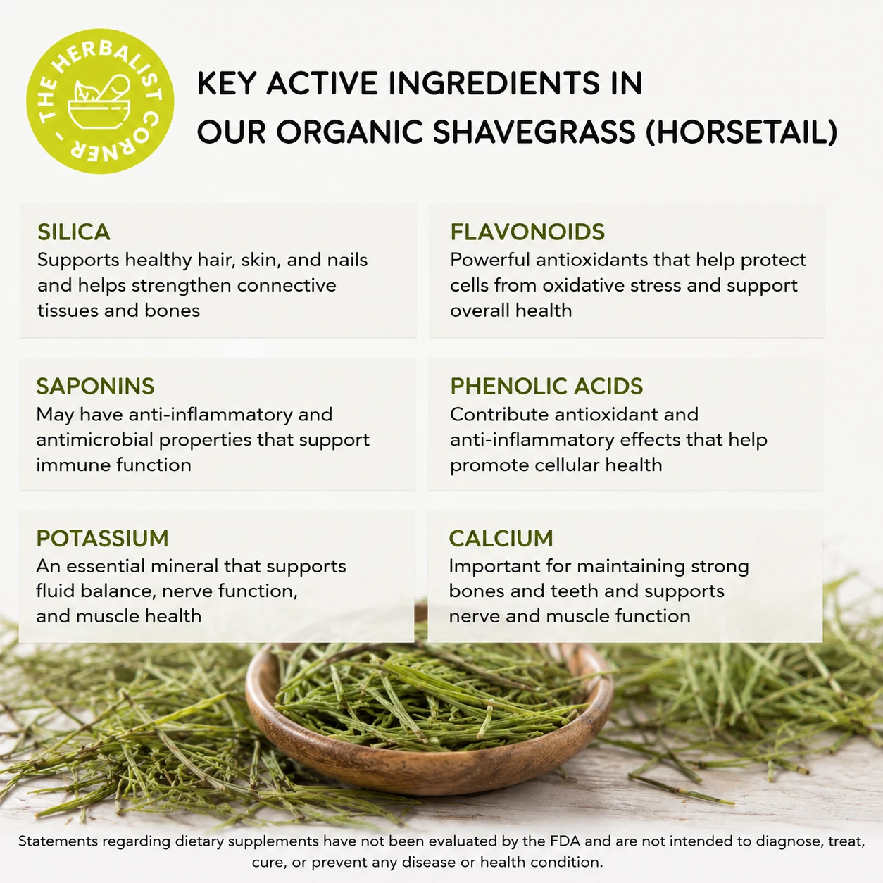 organic shavegrass horsetail key ingredients