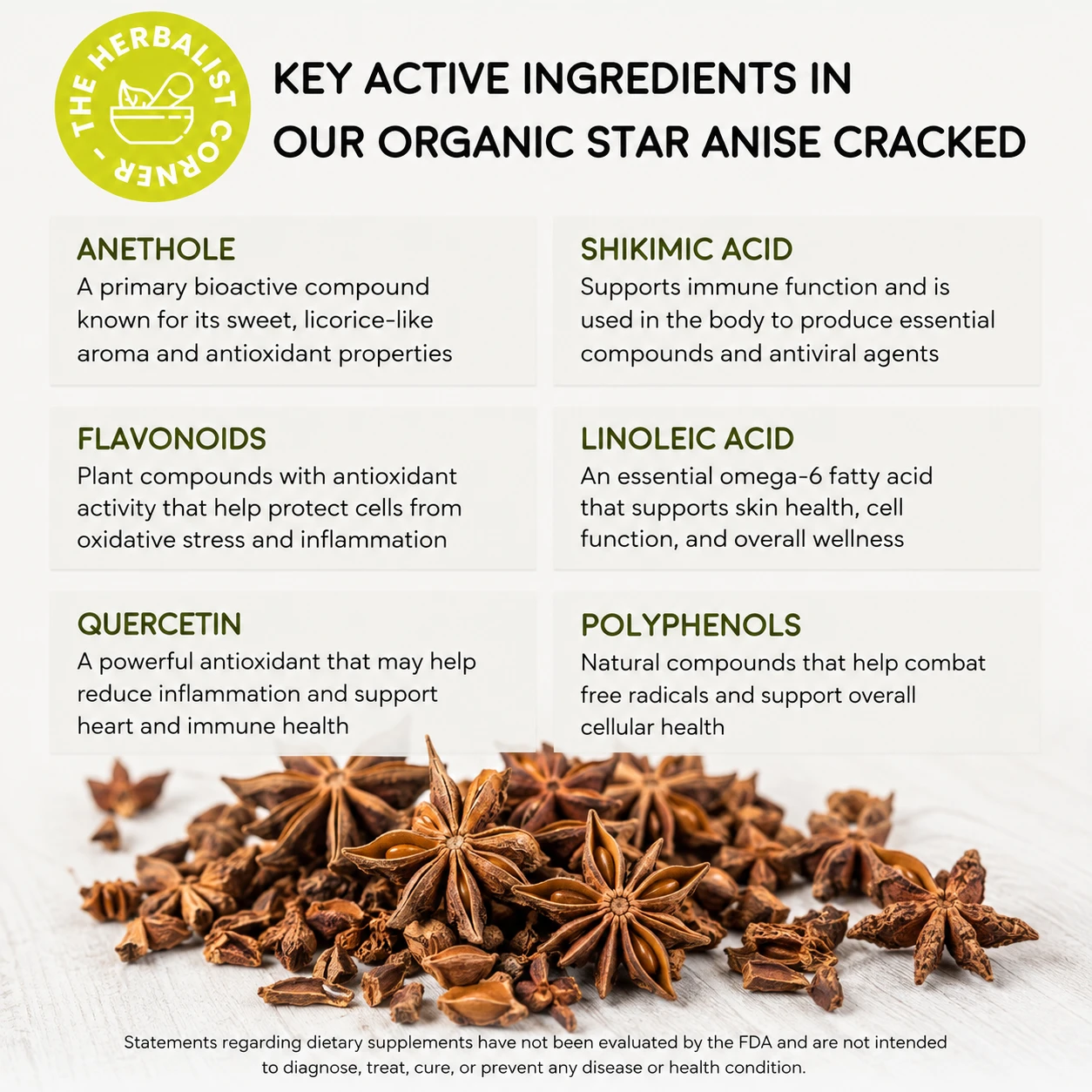 organic star anise cracked key ingredients
