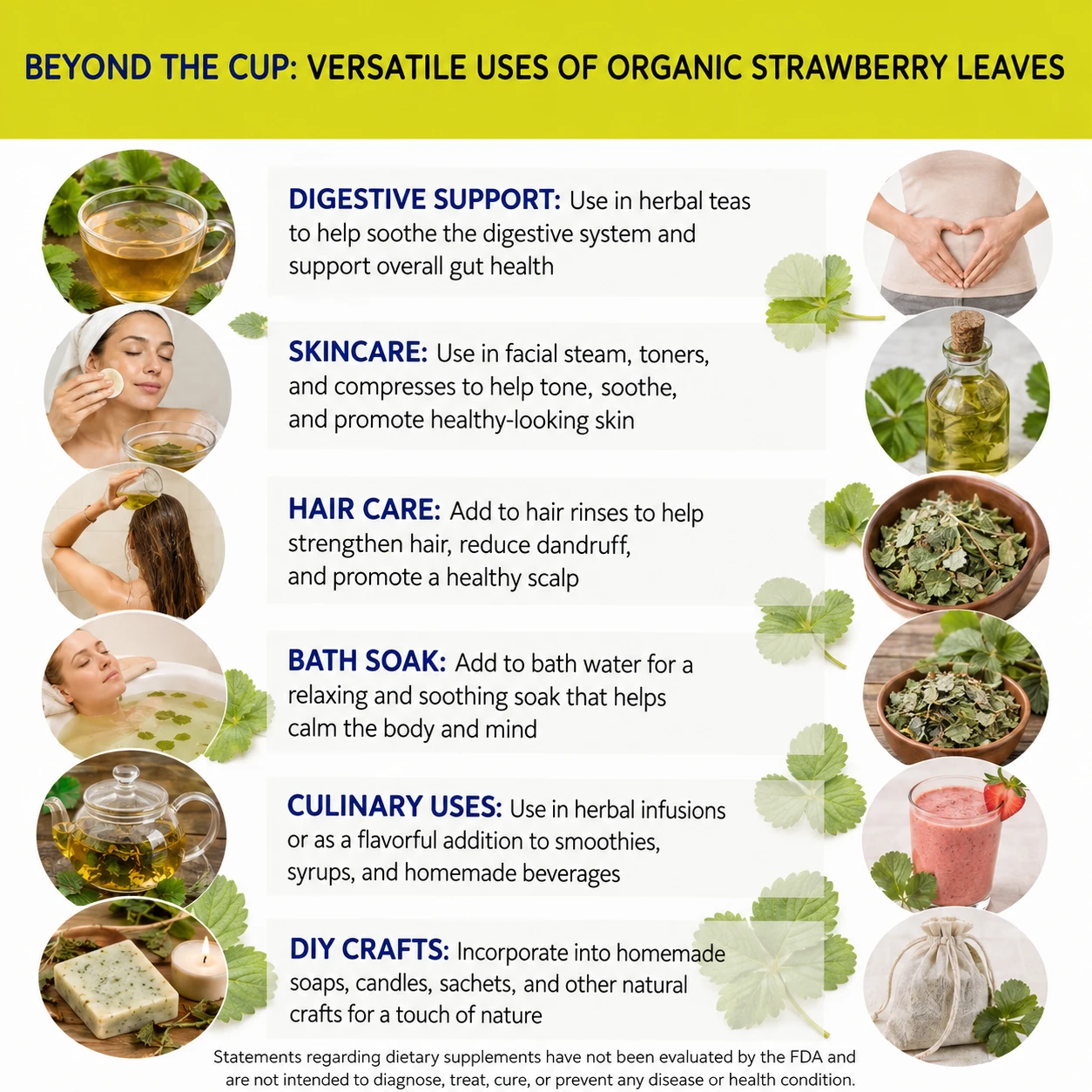 organic strawberry leaves cs versatile uses