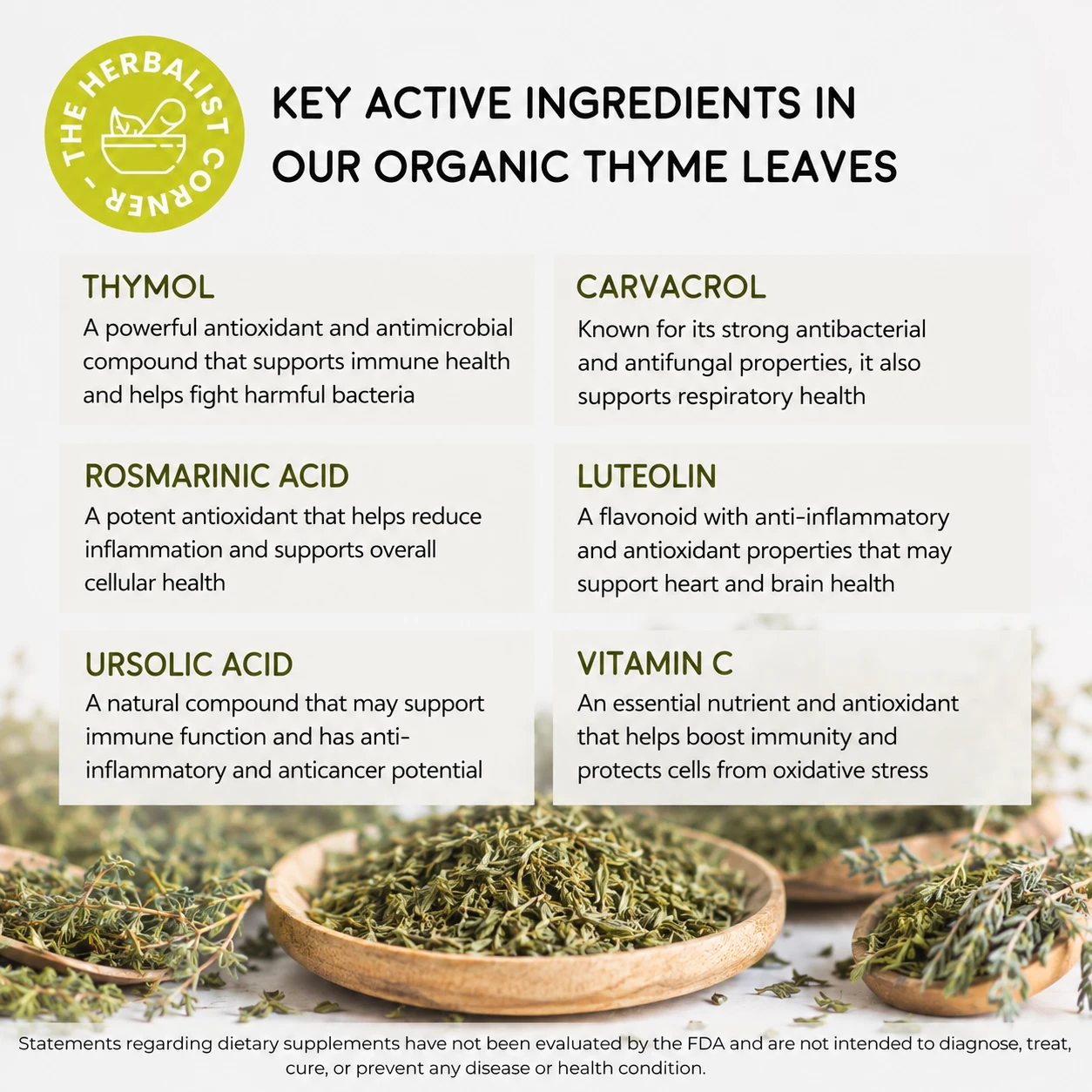 organic thyme leaves whole key ingredients
