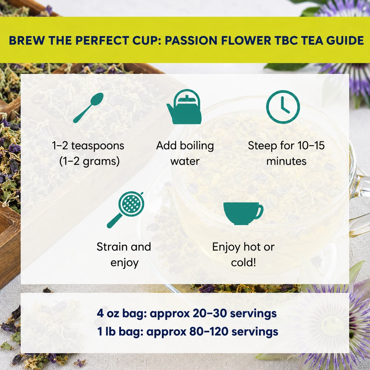 how to brew Passion Flower TBC tea