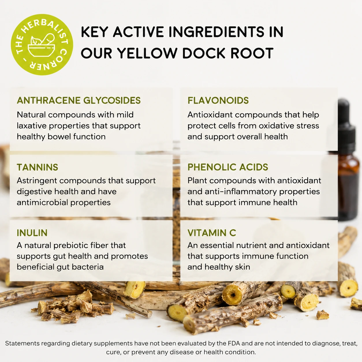 wild harvested yellow dock root key ingredients