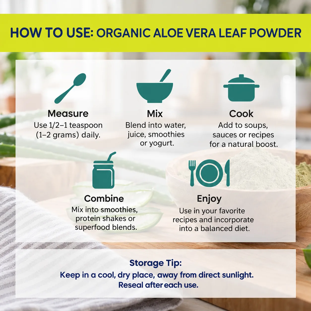 how to use Aloe Vera Leaf Powder