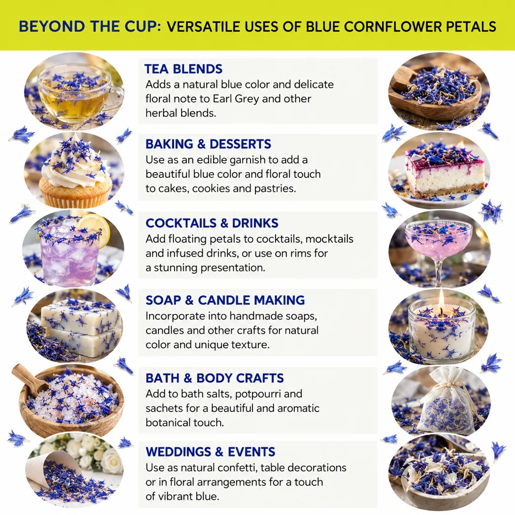 blue cornflower petals versatile uses
