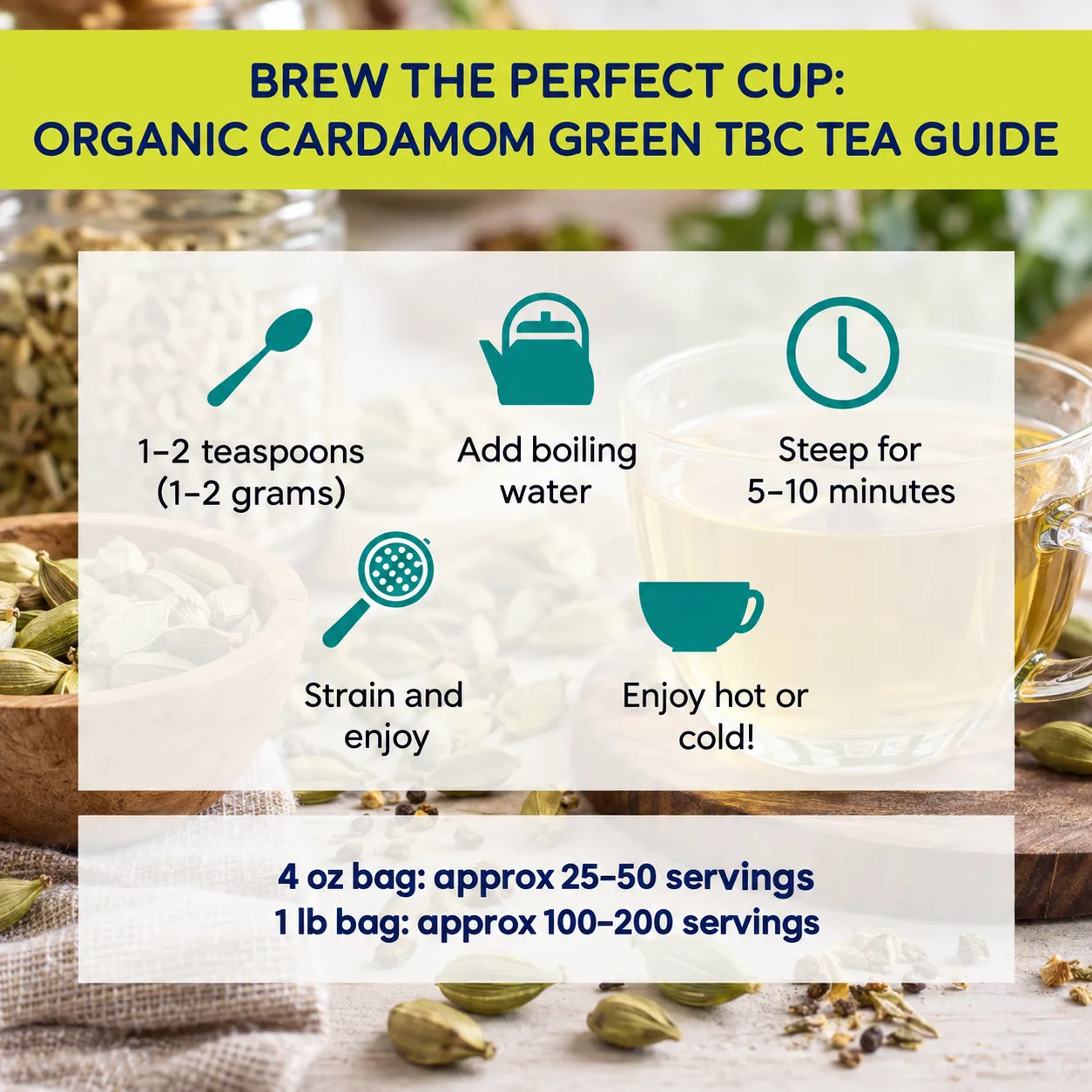 how to brew Cardamom Green TBC tea