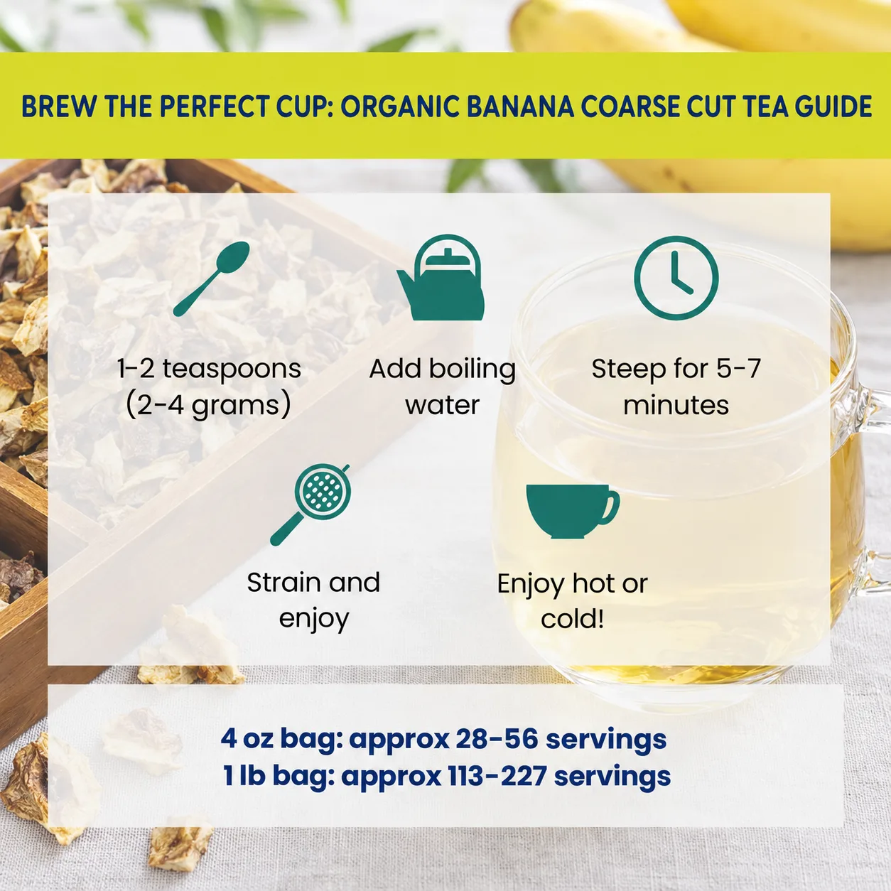 how to brew Banana Coarse Cut tea