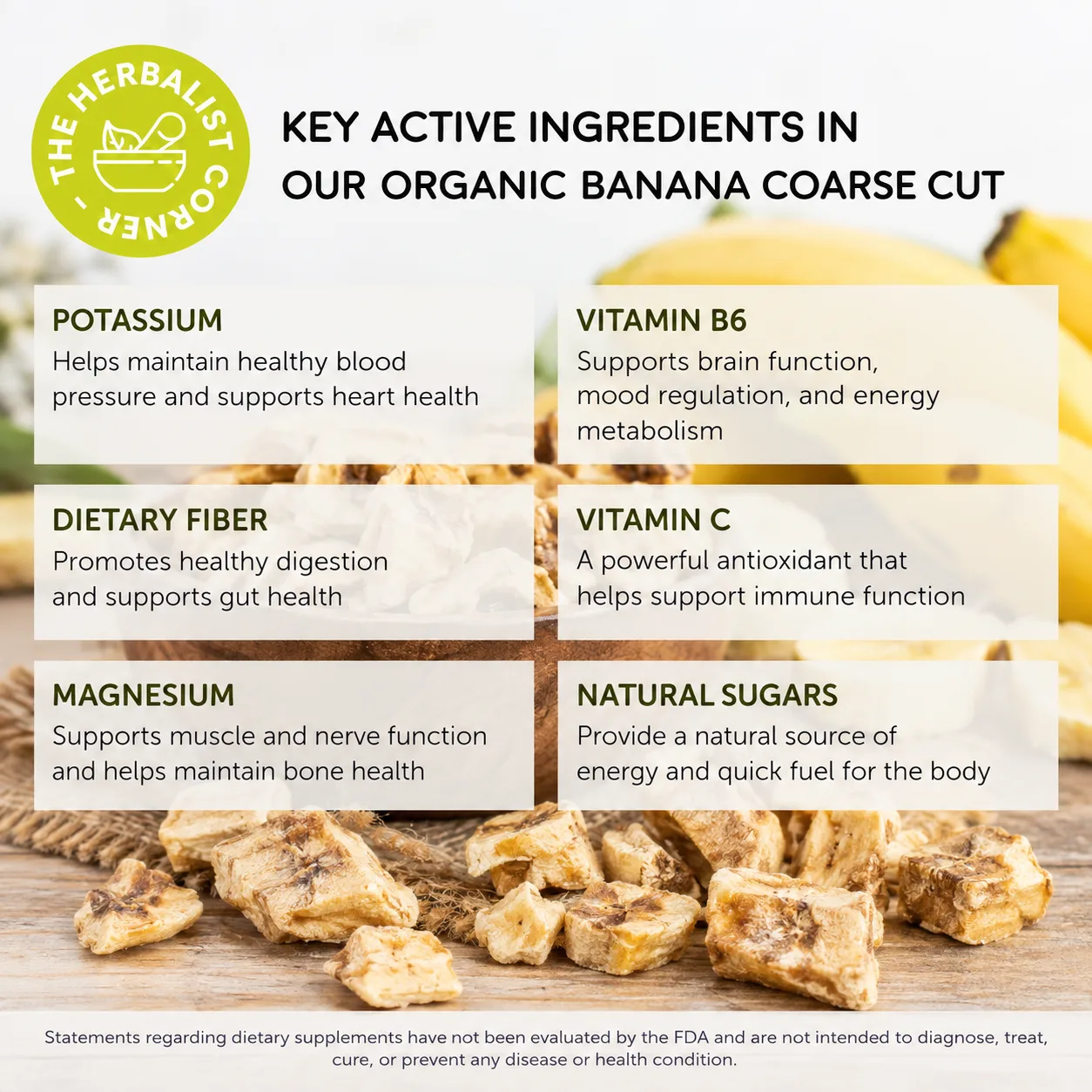organic banana coarse cut key ingredients