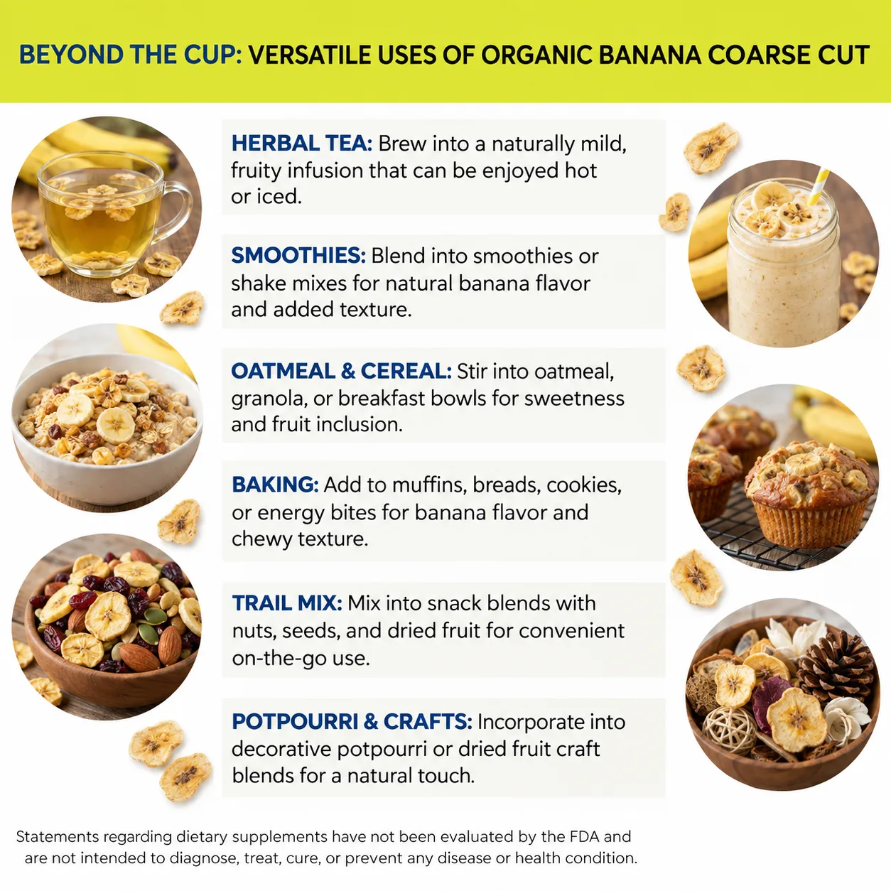 organic banana coarse cut versatile uses