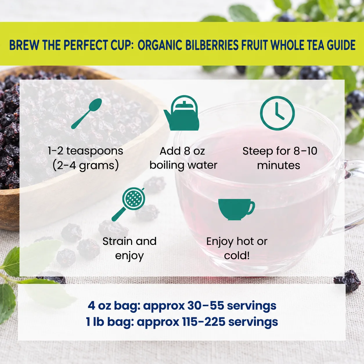 how to brew Bilberries Fruit Whole tea