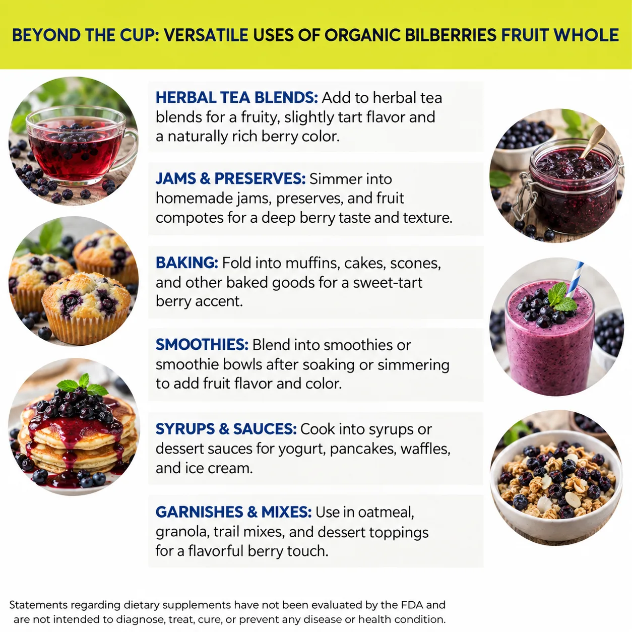 organic bilberries fruit whole versatile uses