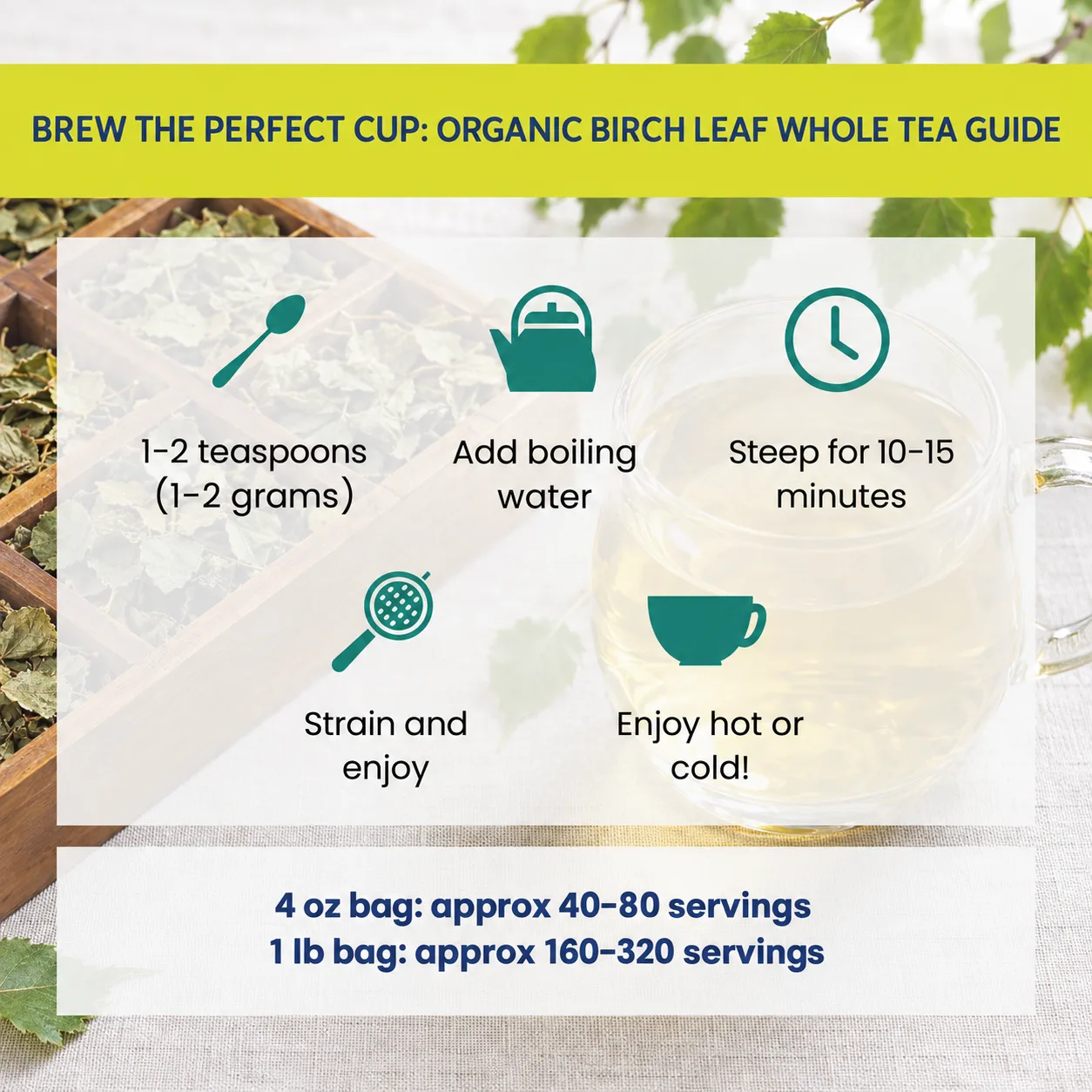 how to brew Birch Leaf Whole tea