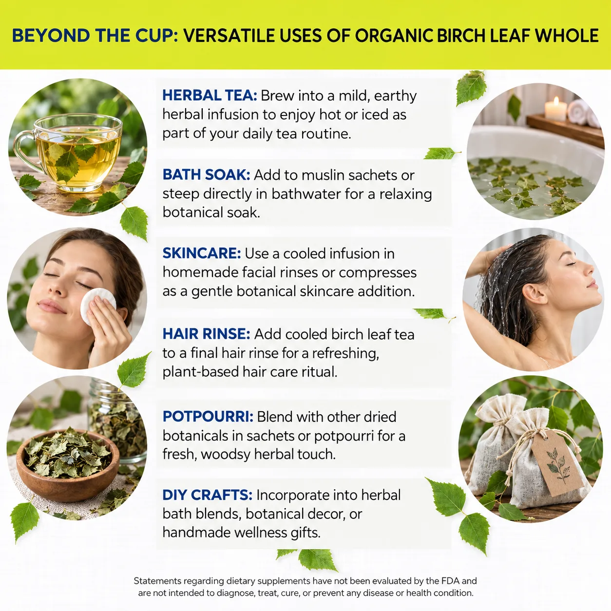 organic birch leaf whole versatile uses