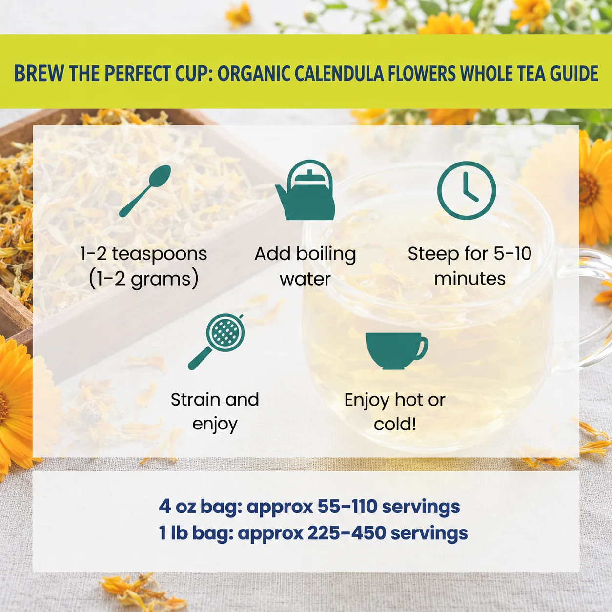 how to brew Calendula Flowers Whole tea