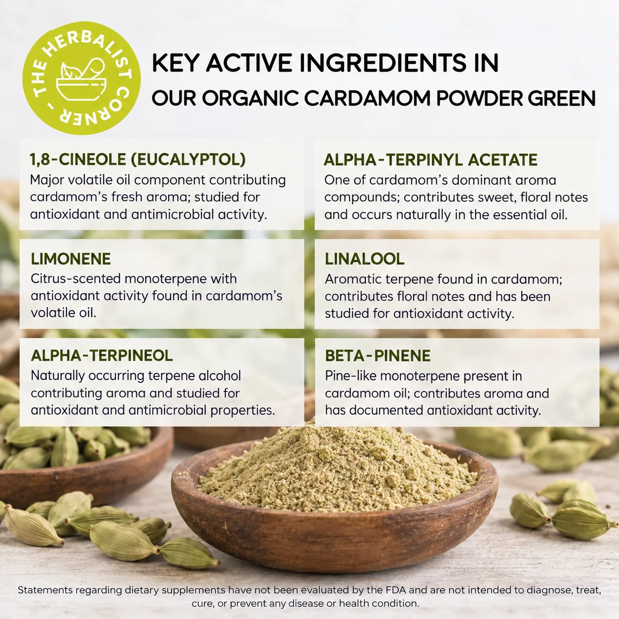 organic cardamom powder green key ingredients