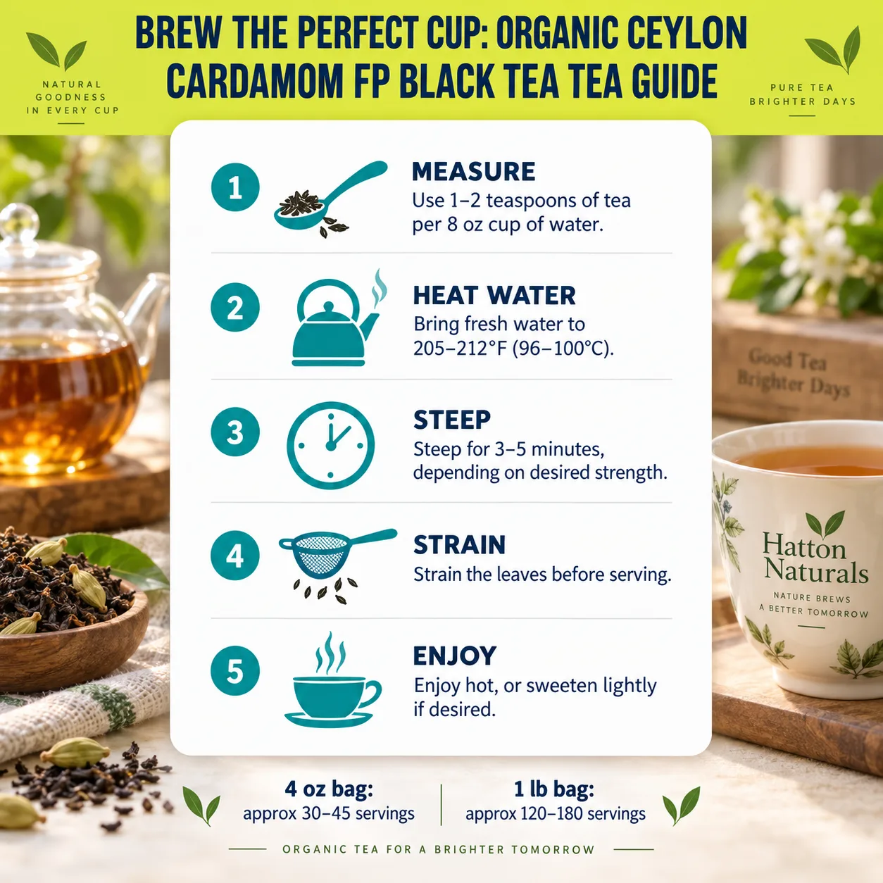 how to brew Ceylon Cardamom FP Black Tea