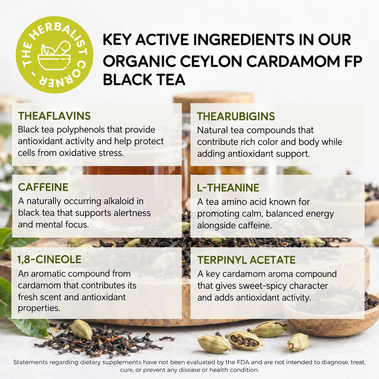 organic ceylon cardamom tea key ingredients