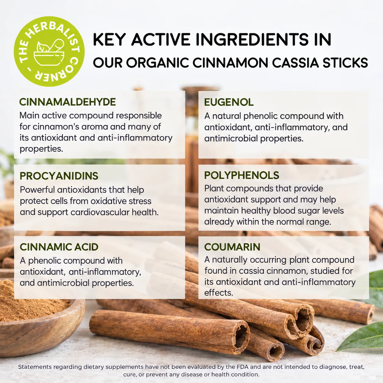 organic cinnamon cassia sticks key ingredients