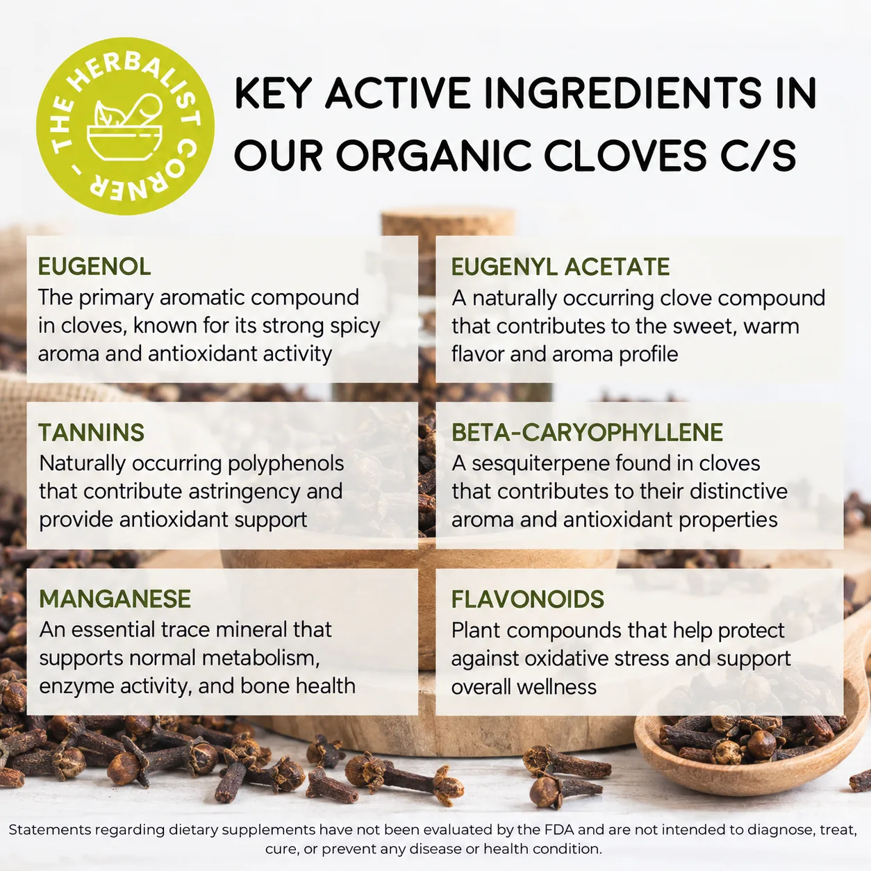 organic cloves cs key ingredients