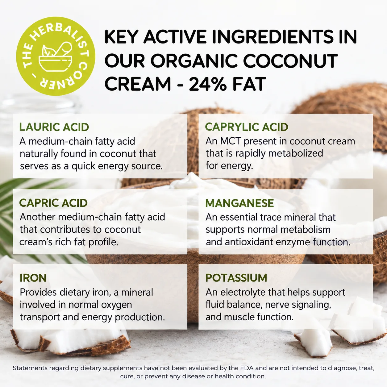 organic coconut cream key ingredients