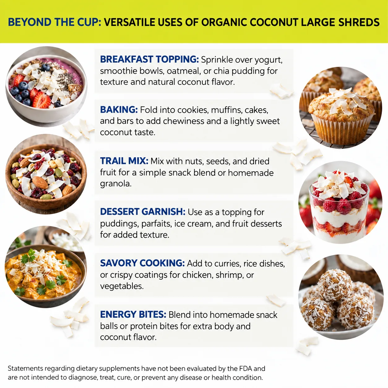 organic coconut large shreds versatile uses