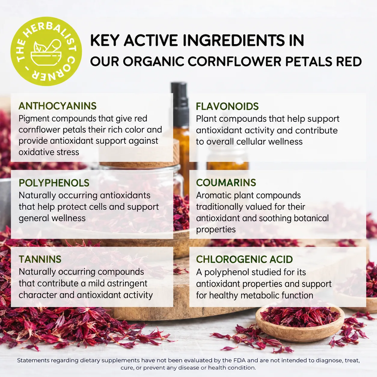 organic cornflower petals red key ingredients