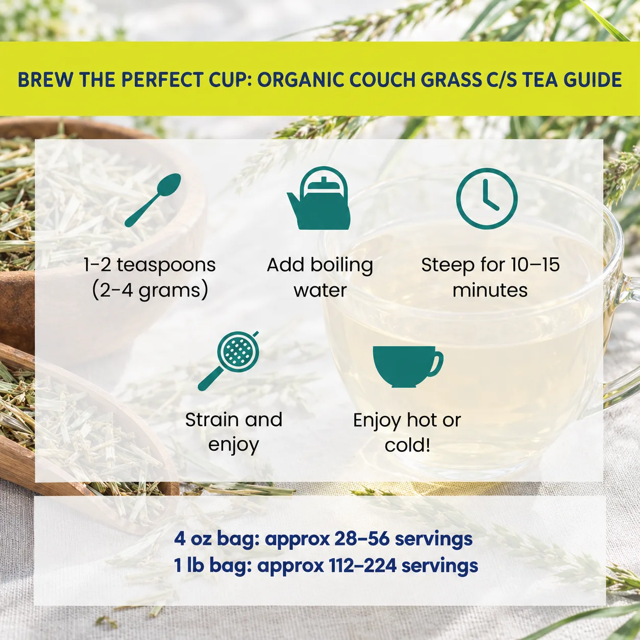 how to brew Couch Grass tea