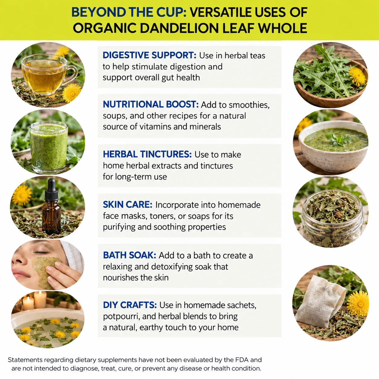 organic dandelion leaf versatile uses
