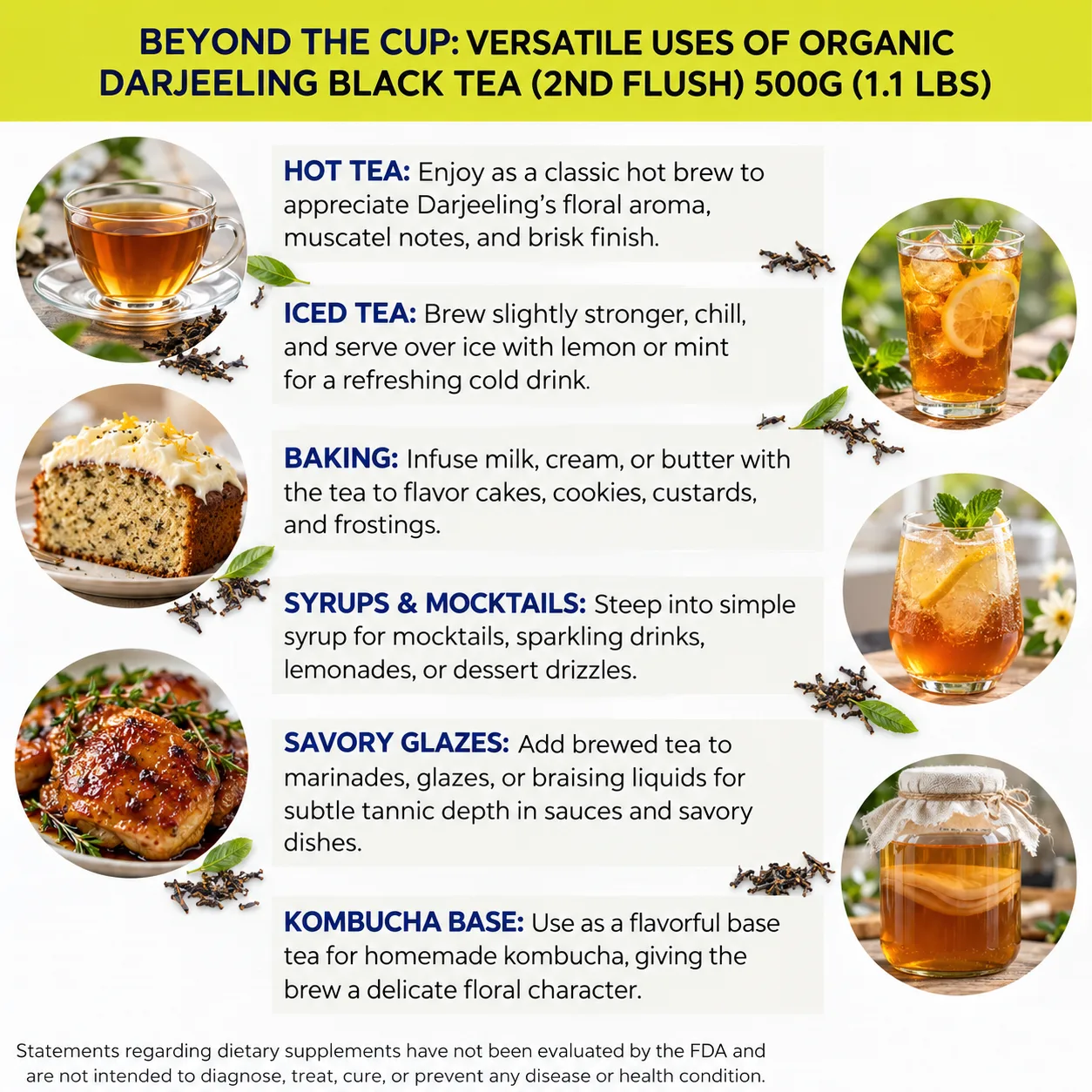 organic darjeeling black tea versatile uses