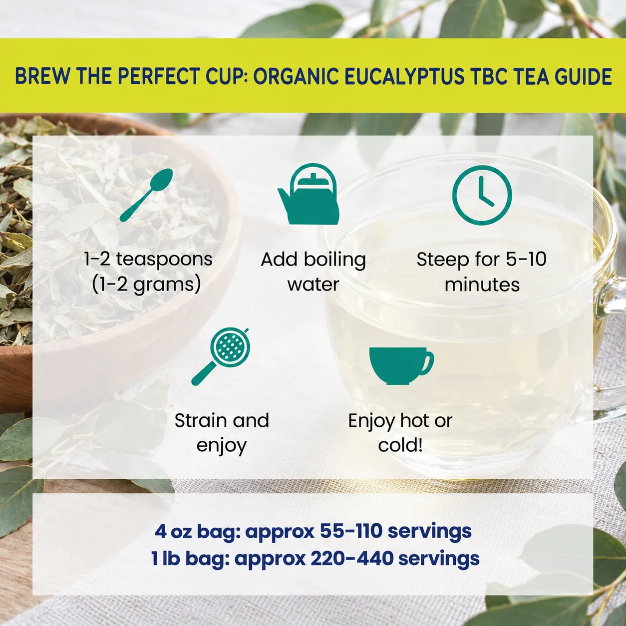 how to brew Eucalyptus TBC tea