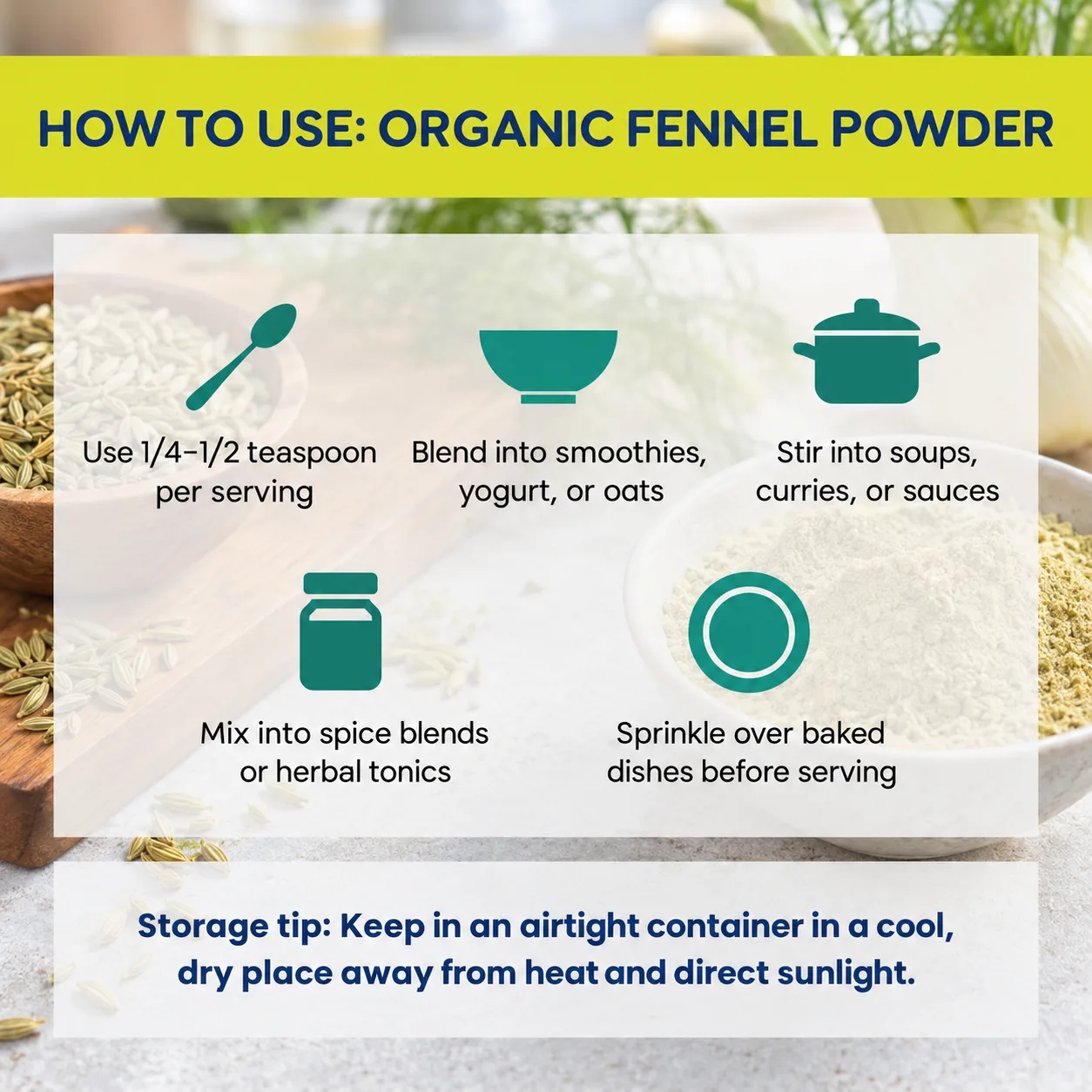 how to use Fennel Powder