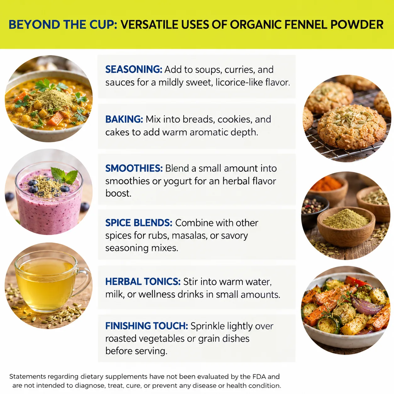 organic fennel powder versatile uses