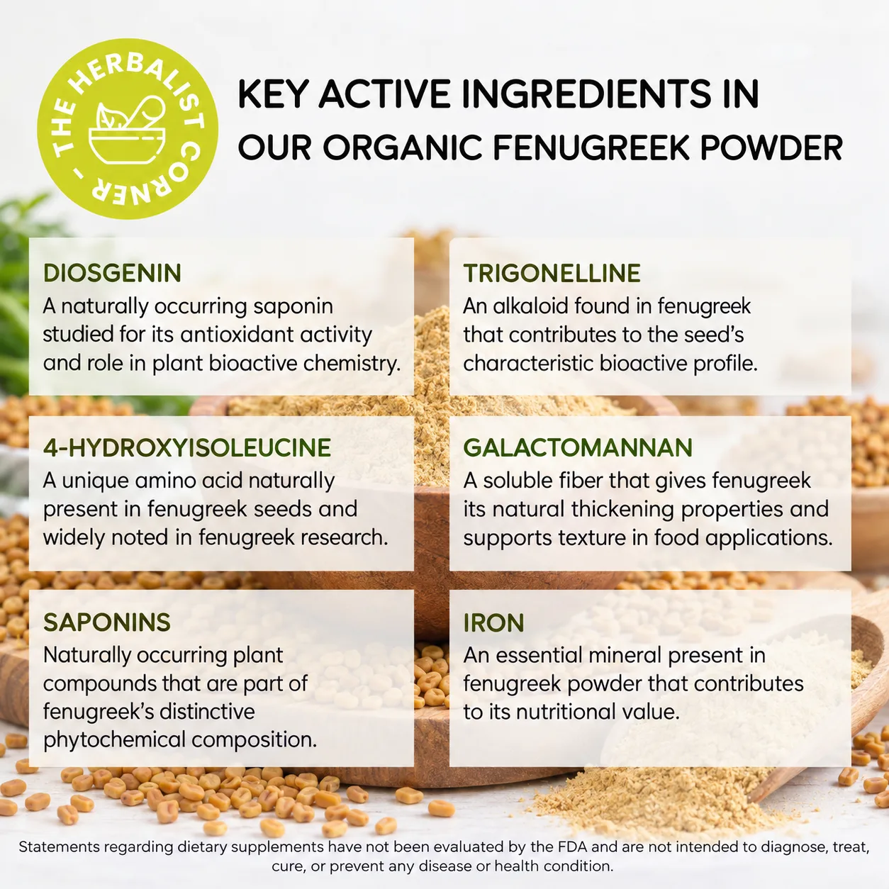 organic fenugreek powder key ingredients
