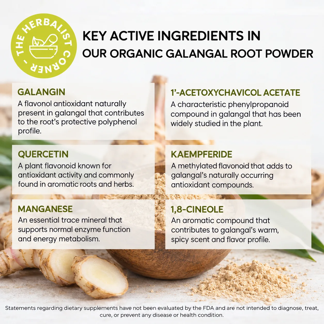 organic galangal root powder key ingredients