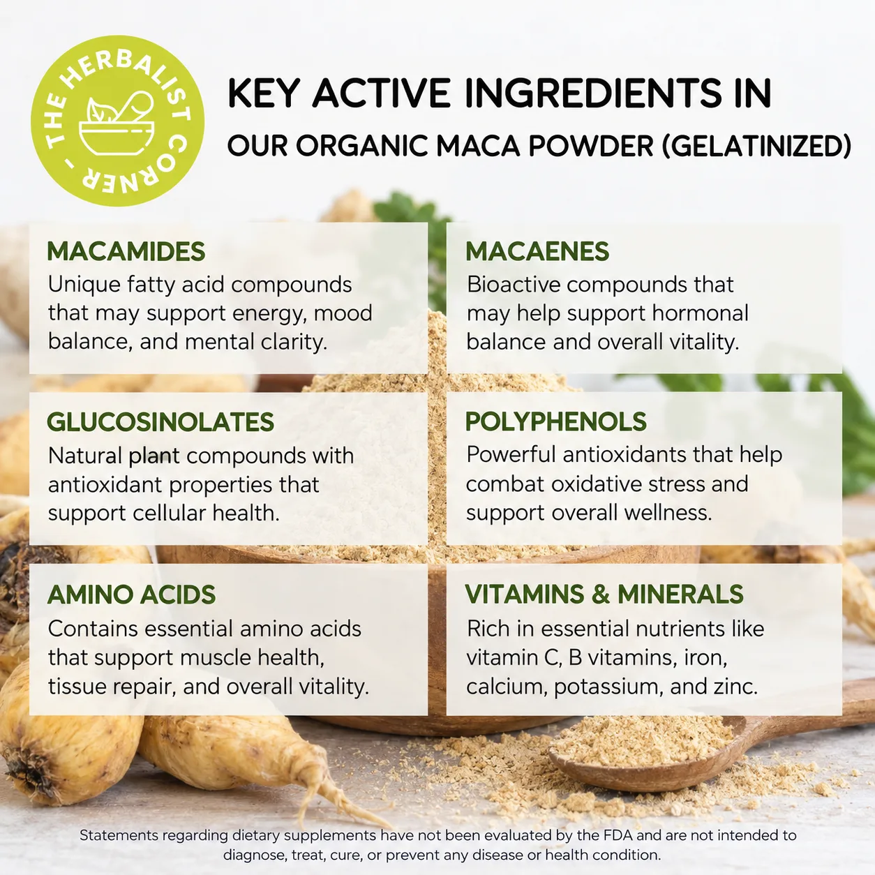 organic gel maca powder key ingredients